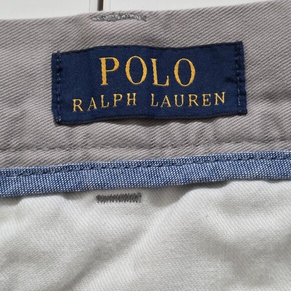 Polo Ralph Lauren Chino Shorts Mens 42 Gray Pockets Zip Cotton Classic Fit 9" - Picture 3 of 14
